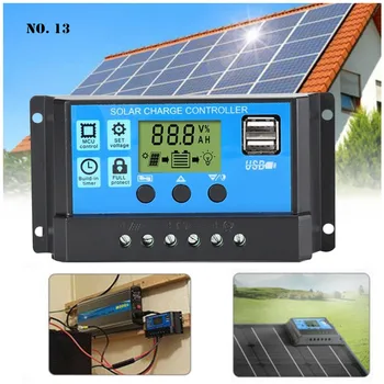 

3-Level PWM 10A 20A 30A Solar Charger Controller Dual USB LCD Street Light 12V 24V Solar Cell Panel Regulator Charge Controller