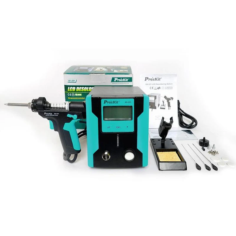 Pro'skit SS-331B Upgrade Version ESD Digital Adjustable Desoldering Suction Gun Suction Pump Station For PCB Desolder Repair afbeelding