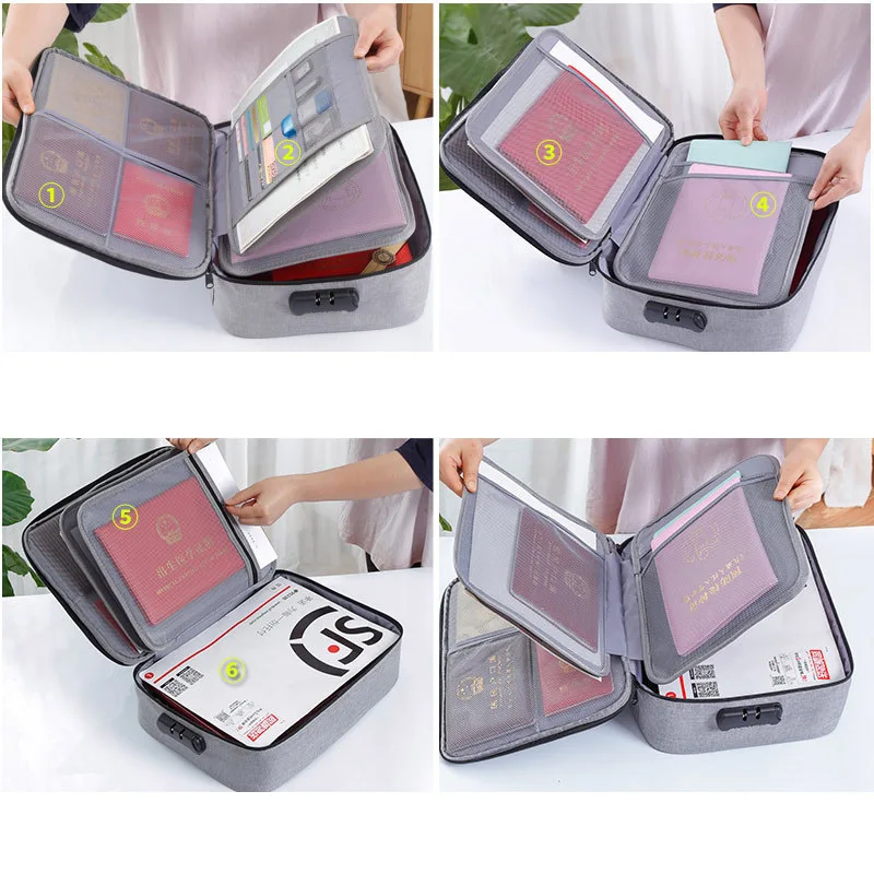 

Document Ticket Bag Large Capacity Certificates Files Organizer for Home Travel Important Items FO Sale