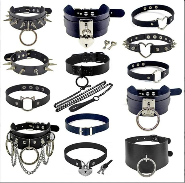 Spike Punk Choker Collar Girl Goth Pentagram Necklace Emo Neck Strap  Accessories