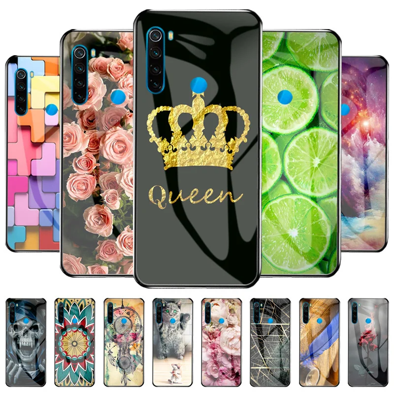Tempered Glass Case For Xiaomi Redmi Note 8T Case Silicone Bag For Xiaomi Redmi Note 8 Pro Redmi8 8A 8 Back Cover Pattern Funda