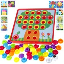Kit d'ongles en forme de champignon pour enfants, puzzle créatif 3D, boutons, assemblage artistique, jouets éducatifs pour enfants, cadeau