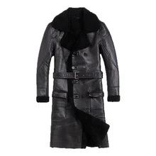 Кожаная мужская куртка, стрижка овец, натуральный мех, пальто из натуральной шерсти, мужская одежда, зимняя куртка, Jaqueta De Couro S-N-5