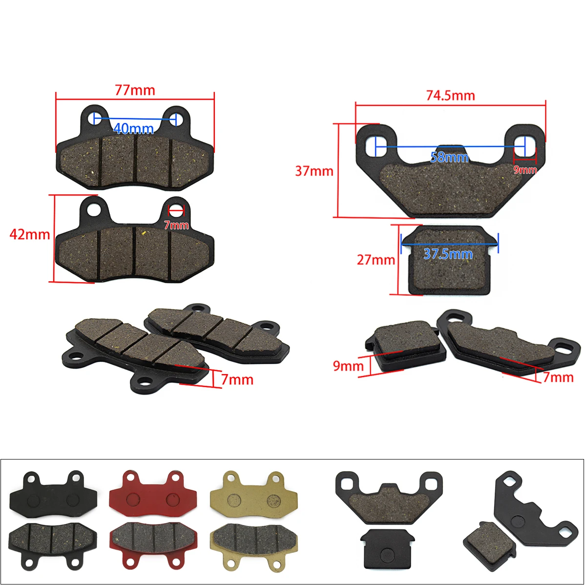 

As Picture 1pair Single Pump and Dual Pump Motorcycle Front Rear Disc Brake Pads Car Brake Disks for Honda