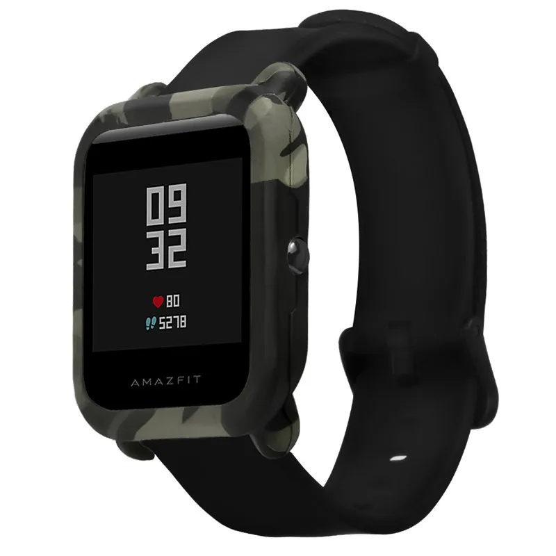 Camouflage Green Модный Мягкий ТПУ силиконовый камуфляжный чехол для Xiaomi Huami Amazfit Bip Youth Smart Watch тонкая рамка силиконовый чехол - Цвет: Camouflage Green