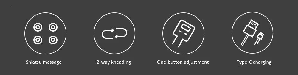 Xiaomi Мини шейный массажер Шиацу Массаж двухстороннее разминание типа с зарядка режим третьей передачи одна кнопка переключения расслабляющий шеи