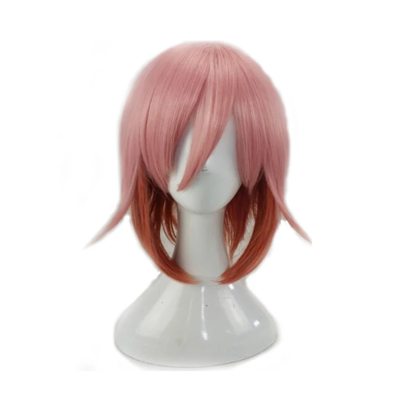 pink red HAIRJOY синтетические волосы розовый красный короткий прямой парик для косплея - Цвет: pink red