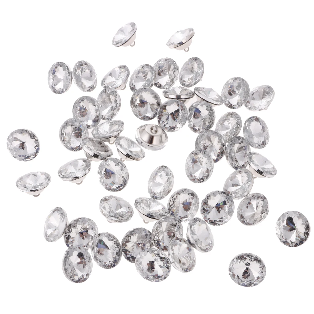 50pcs Flower Crystal Buttons For Sewing Sofa Upholstery Button DIY Crafts De