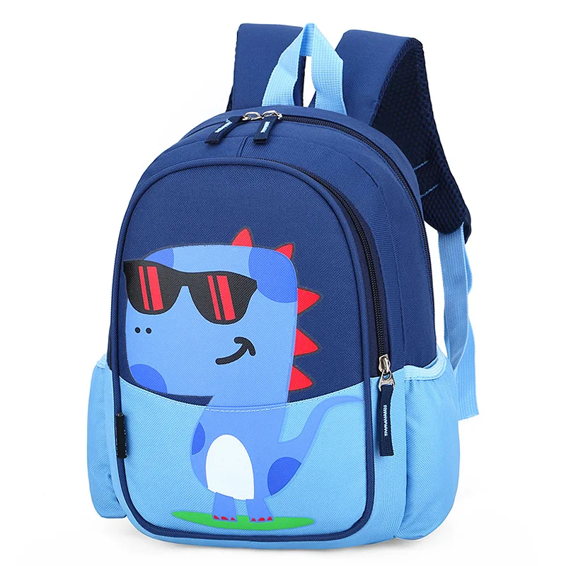 3D Динозавр Детская сумка Детские рюкзаки сумка для мальчиков девочек милые принты в виде зверей дорожные сумки игрушки подарки - Цвет: Синий