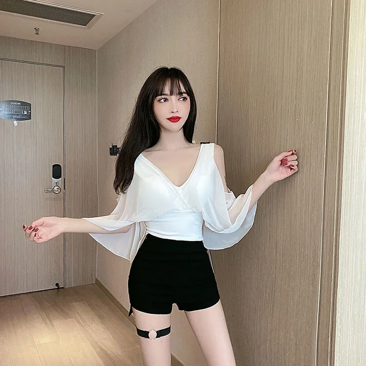 2021 New summer Gothic High Waist Shorts Women Clothing Slim Skinny Sexy Black Bottoms Wear Side Slit Punk Short Femme KZ412 basketball shorts