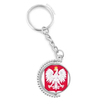 

Poland Europe National Emblem Rotatable Key Chain Ring Keyholder