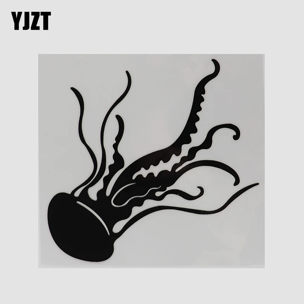 YJZT 14.5CM×14.2CM Jellyfish Ocean Animal Car Stickers Vinyl Black/Silver Decal 13D-0852 | Автомобили и мотоциклы