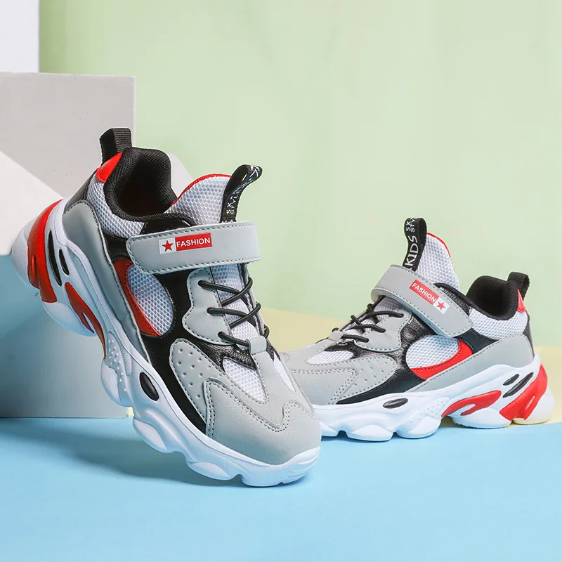 

BOY'S Shoes 2019 Spring And Autumn New Style Mesh Breathable Big Virgin Boy Shoe Autumn Running Children Sports Shoes