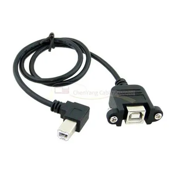 

Right Angle USB 2.0 Type B Female to USB Type B Male Printer 90 Degree Extension Sync Screw Panel Mount Cable Cord 0.5m/50cm