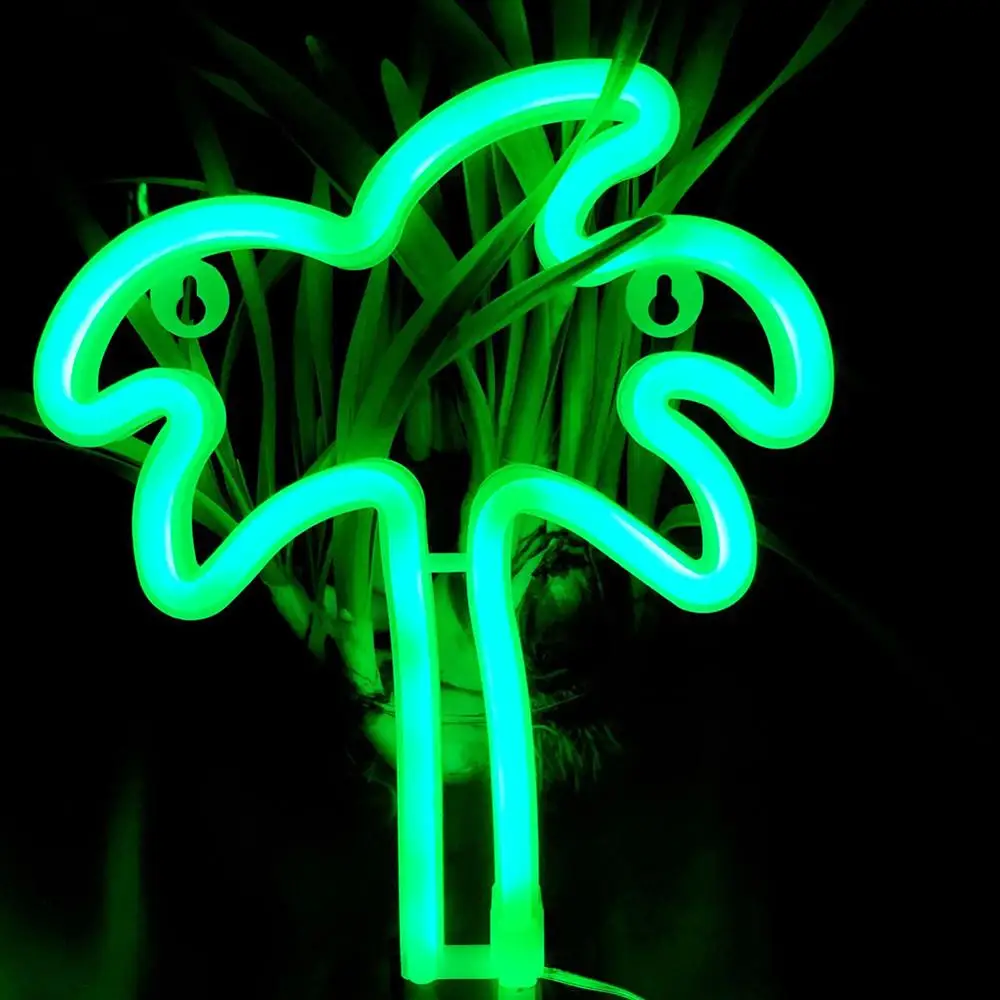 Неоновый светильник с романтическими розовыми любовными буквами светодиодный светильник ing Pannel зарядка через usb Домашний Декор лампа для комнаты свадебный фестиваль вечерние ночной Светильник - Испускаемый цвет: Coconut Tree