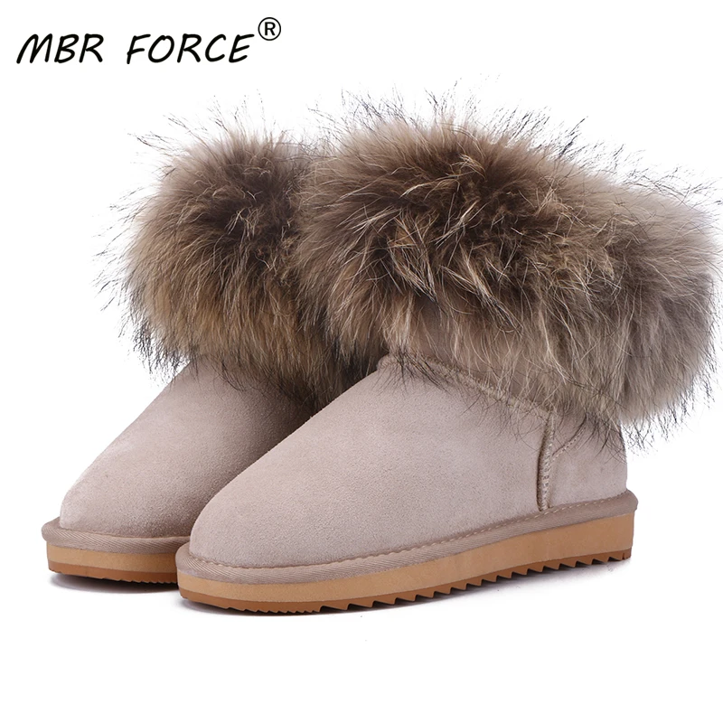 MBR FORCE/австралийские классические женские полусапожки из коровьей замши с лисьим