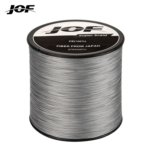 JOF 4 Strands Braided Fishing Line Multifilament 300M 500M 1000M Carp Fishing Japanese Braided Wire Fishing Accessories Pe Line Light Grey