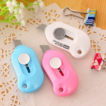 

5 PC Mini Portable Small Utility Knife Express Unpacker Letter Opener Office Paper Cutter Candy Color Utility Knife