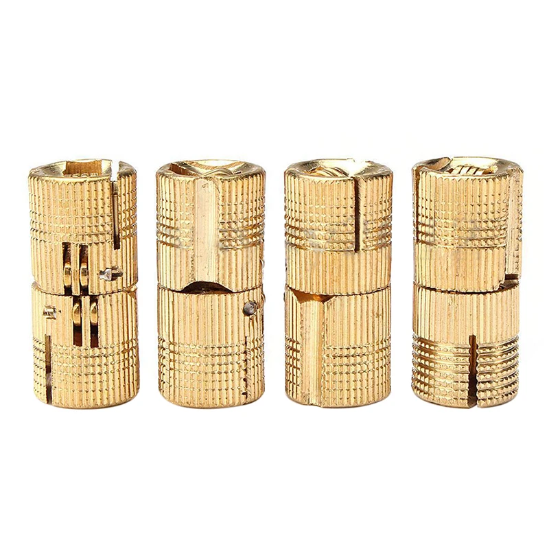 

4Pcs 12mm Brass Barrel Invisible Hinge for Cabinet Door Caravan Worktops Size: 12Mm