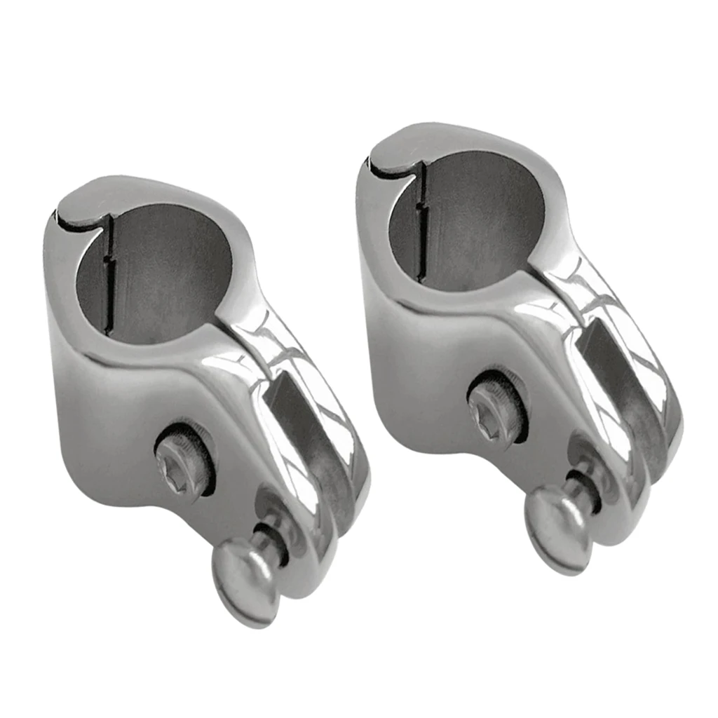 2pcs Boat Canopy Fitting Tube Knuckle Clamps for 25MM OD Tube Hinged Boat Parts Deck Cabin Hardware