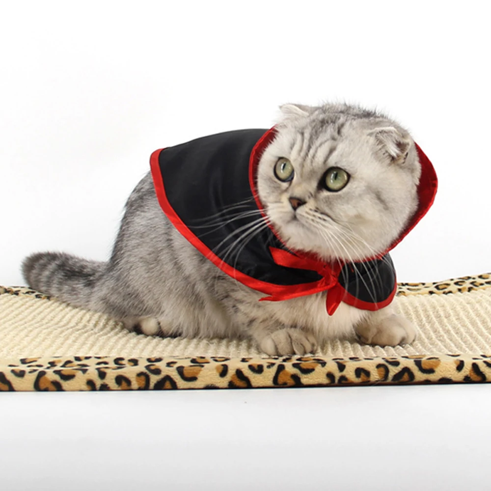 Собака Кошка черный плащ костюм Необычные наряды одежда на Рождество Хэллоуин