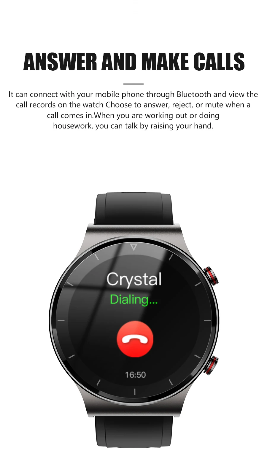 Men's Smart watch Sports watch Full screen touch Bluetooth call Heart rate monitoring IP67 waterproof For men 6 H611964ffe18c43d0966a8c234c8a1da19