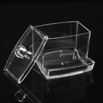 

Transparent Acrylic Cotton Swabs Sticks Box Holder Cosmetic Storage Box Makeup Organizer Case Portable Container Cotton Pads