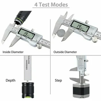 

New Digital Caliper Silver Stainless steel 5-40 degree Celsius 0-150mm