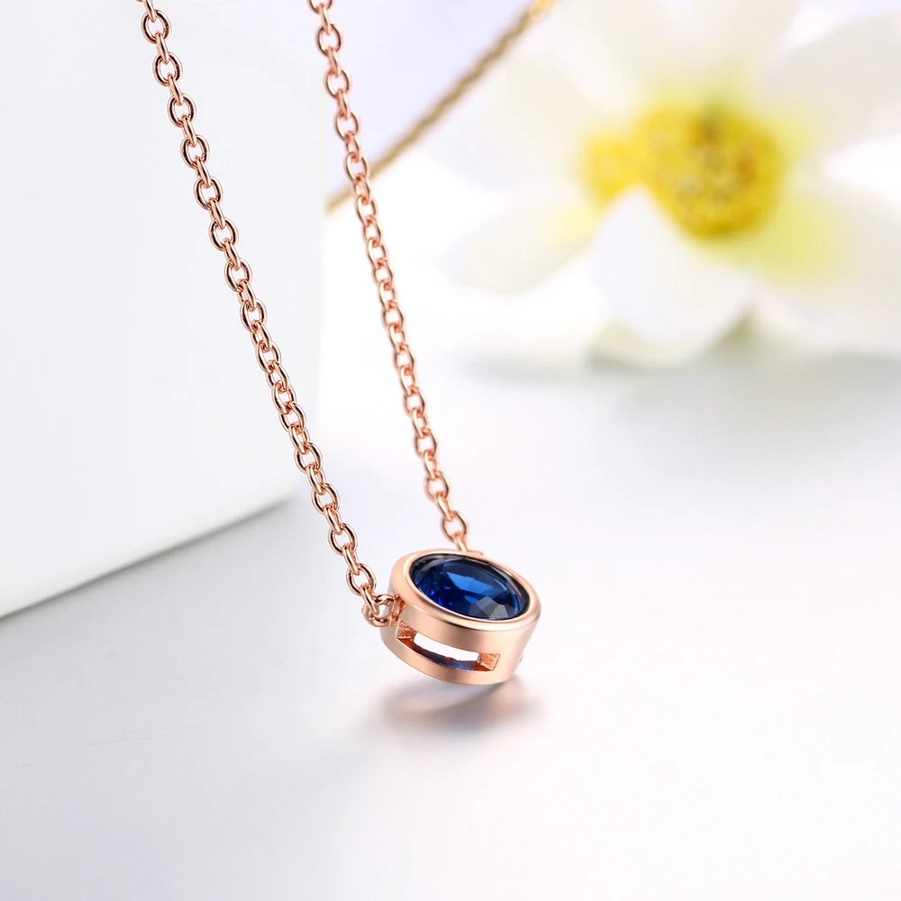 Classic Rose Gold Color Chain Necklaces For Women & Girls Beautiful Round Austrian Crystal Necklace DWN388 - Image 4