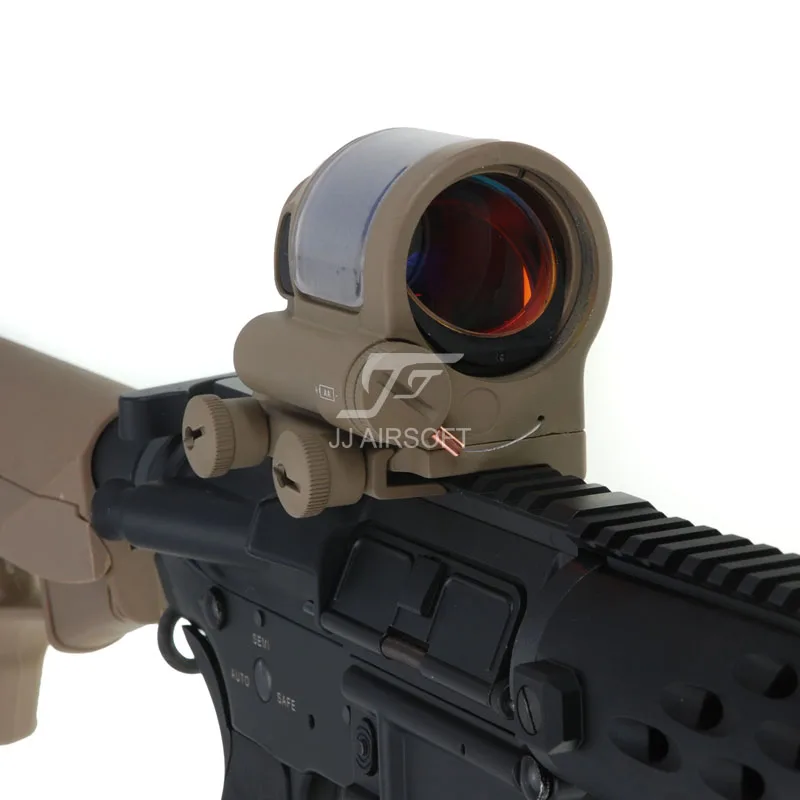 JJ страйкбол SRS стиль 1x38 Red Dot(с солнечной батареей)(черный/загар) и QD/Quick Release Mount AC32002(черный