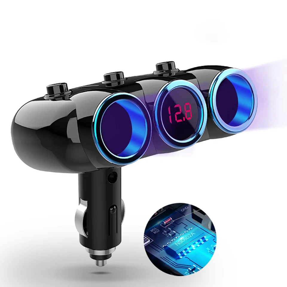 

Intelligent 4.8A Dual USB Quick Car Charge 2/3 Cigarette Lighter Splitter Socket Car Power Adapter for Phone DVR Camera Earphone