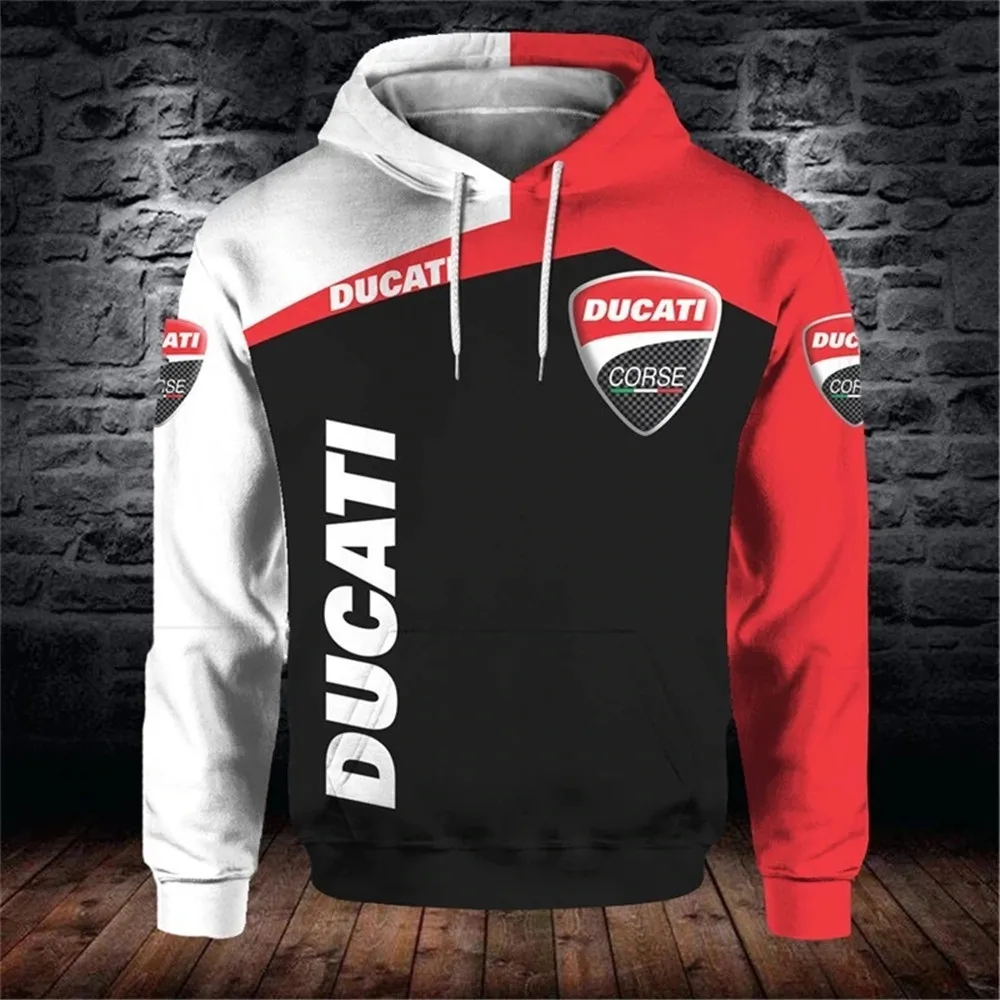Sudadera con capucha y estampado digital 3D para hombre, ropa con logo Ducati, para primavera y otoño, estilo europeo, novedad de Amazon, 2020
