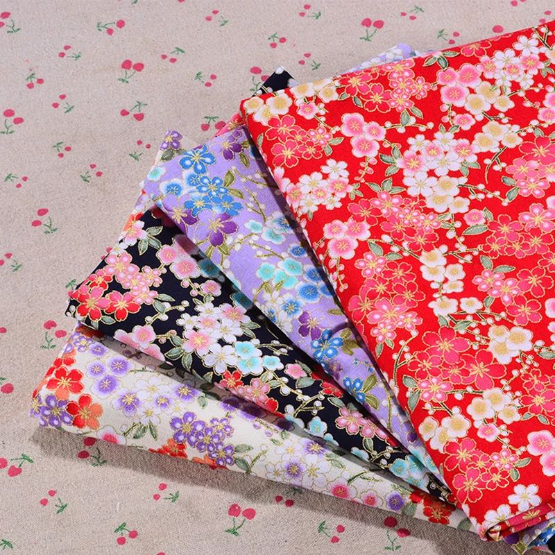 DIY 50x70CM Multicolor Japan Style Zephyr Pattern Patchwork Cotton Fabric Bundle Sewing Quilting Crafts for Kimono Tablecloth