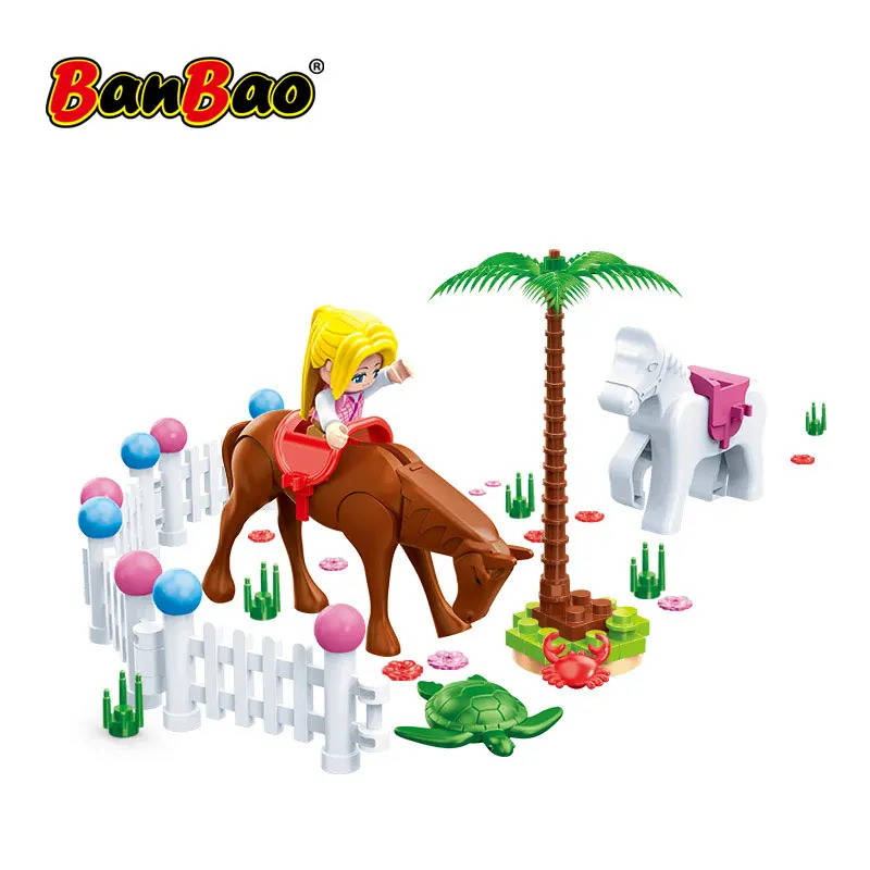 BanBao лошадь ферма ранчо строительные блоки модель игрушки Кирпичи Дети друг