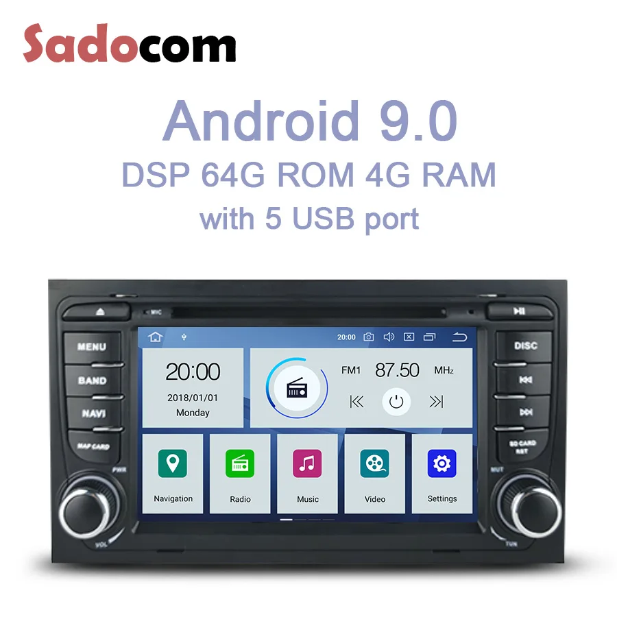 " PX6 2 din Android 9,0 автомобильный dvd-плеер 6 ядер 64 Гб rom 4 Гб ram Авторадио Bluetooth gps карта для AUDI A4 SEAT EXEO(2009-2012) S4