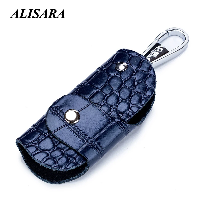 

Car Key wallet leather for men key wallet holder Korea popular Casual style Blue Key case Two-layer cowhide Zipper key wallet