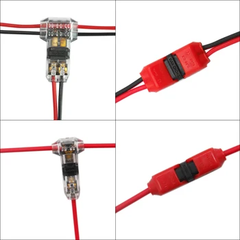 

50PCS 24-18AWG Wire Set H/T type 1pin/2pin Scotch Lock Quick Splice Wire Connectors for Terminals Crimp Electrical Car Audio