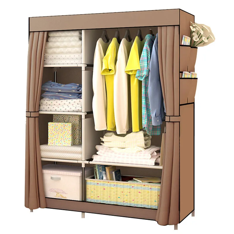 Beste Slaapkamer Multipurpose niet geweven Doek Garderobe Vouwen Draagbare Kleding Opbergkast Stofdicht Doek Kast Meubelen