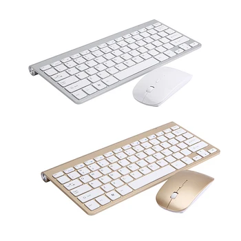 

2.4Ghz Ultra-Thin Wireless Keyboard and Mouse Combo with USB Receiver Mouse Keyboard Set for Apple PC(Silver)