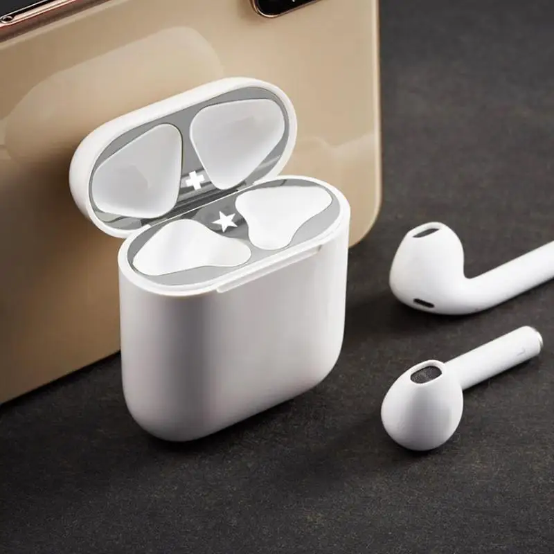 Универсальное металлическое покрытие пылезащитная наклейка для Airpods крышка