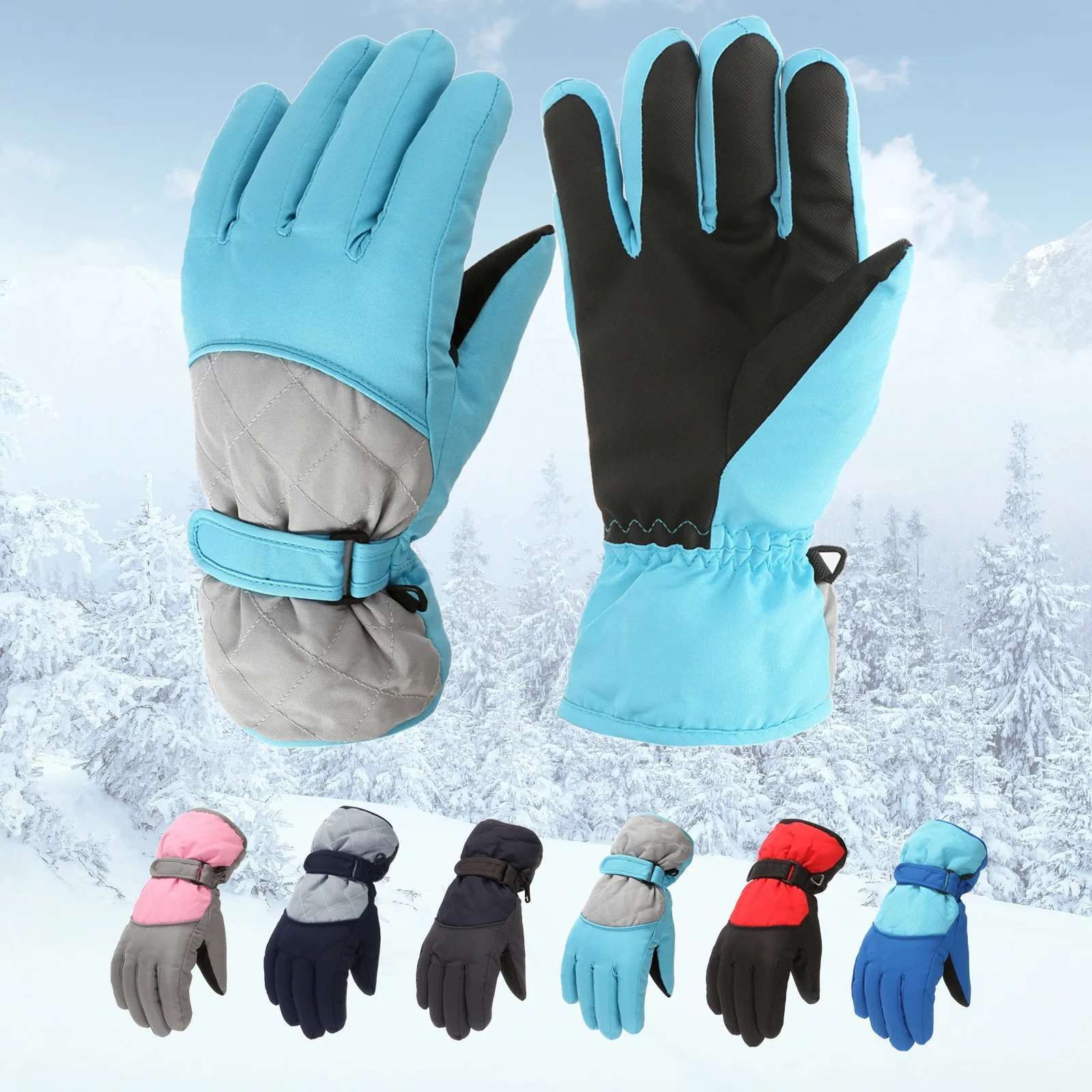 New Children Kids Boys Girls Mittens Gloves Outdoor For Winter Warm Waterproof Windproof Thick Ski Glove 9-14 Year