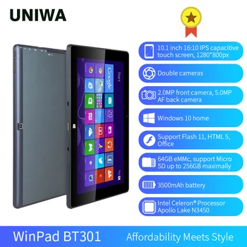 

Winpad BT301 Windows 10 home 10.1inch display Tablet PC 4GB 64GB Dual Cameras 1280*800px 3500mAh Tablet PC For Work Study