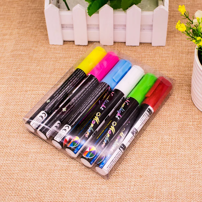 6Pcs/set Colorful Double Line Pen Highlighter Fluorescent Marker Candy Color Multicolor Note For School Poster Dropshipping | Канцтовары