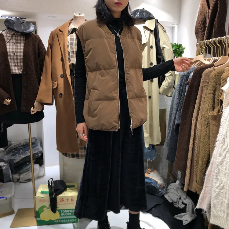 

2019 Winter New Style Cotton Vest Female Short Korean-style Loose Thick down Jacket Cotton-padded Clothes Sleeveless Coat 3907