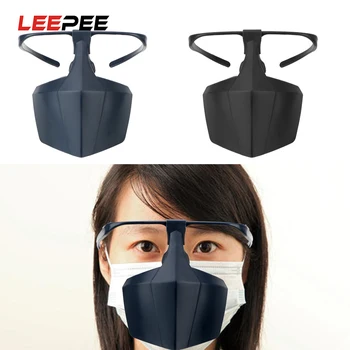

LEEPEE Prevent Saliva Spread Mask Against Droplets Anti-fog Face Mask Reusable Protective Cover Protective Mask Face Shield PE