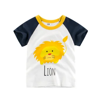 

2020 Summer Toddler Boy T-shirt Cartoon Animal Print Cotton Short Sleeve Top Kid Baby Boy Clothes