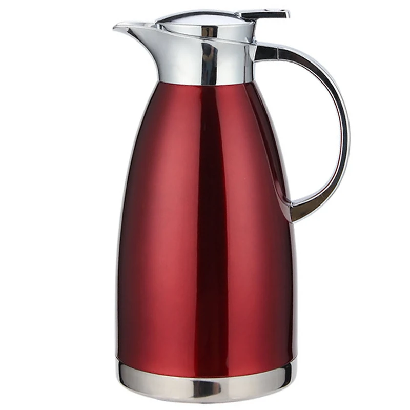 

2.3L Large Capacity Double Wall 304 Stainless Steel Hot Water in sulation Pot Kettle Red