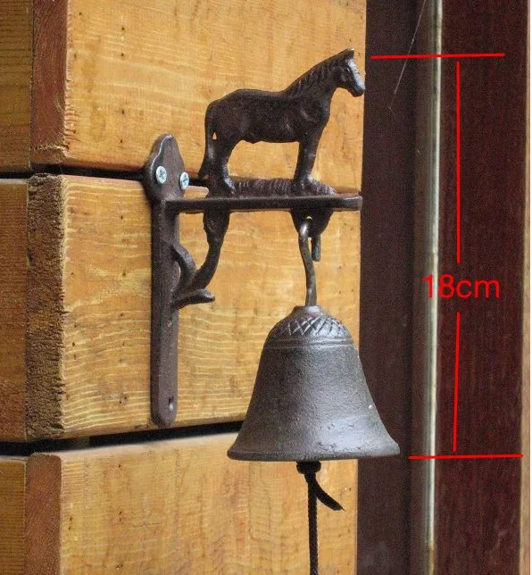 

L:18cm Horse bells decorative cast iron hand bells Country style garden wall decoration ornaments