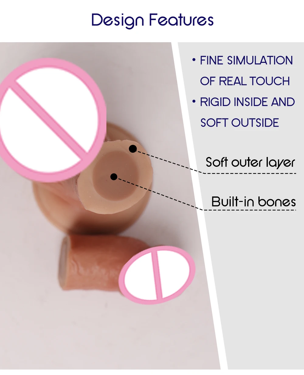 Upgrade Medical Grade Skin feeling Realistic Silicone Flexible Dildo Huge Big Penis With Suction Cup Woman Female Masturbation Sex Toys (4)