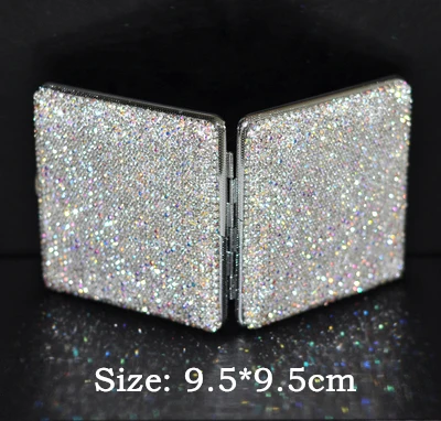 Роскошный Кристалл usb зарядка Зажигалка двухсторонняя алмаз нет газа электрические зажигалки Стразы Портсигар для женщин - Название цвета: Double Square